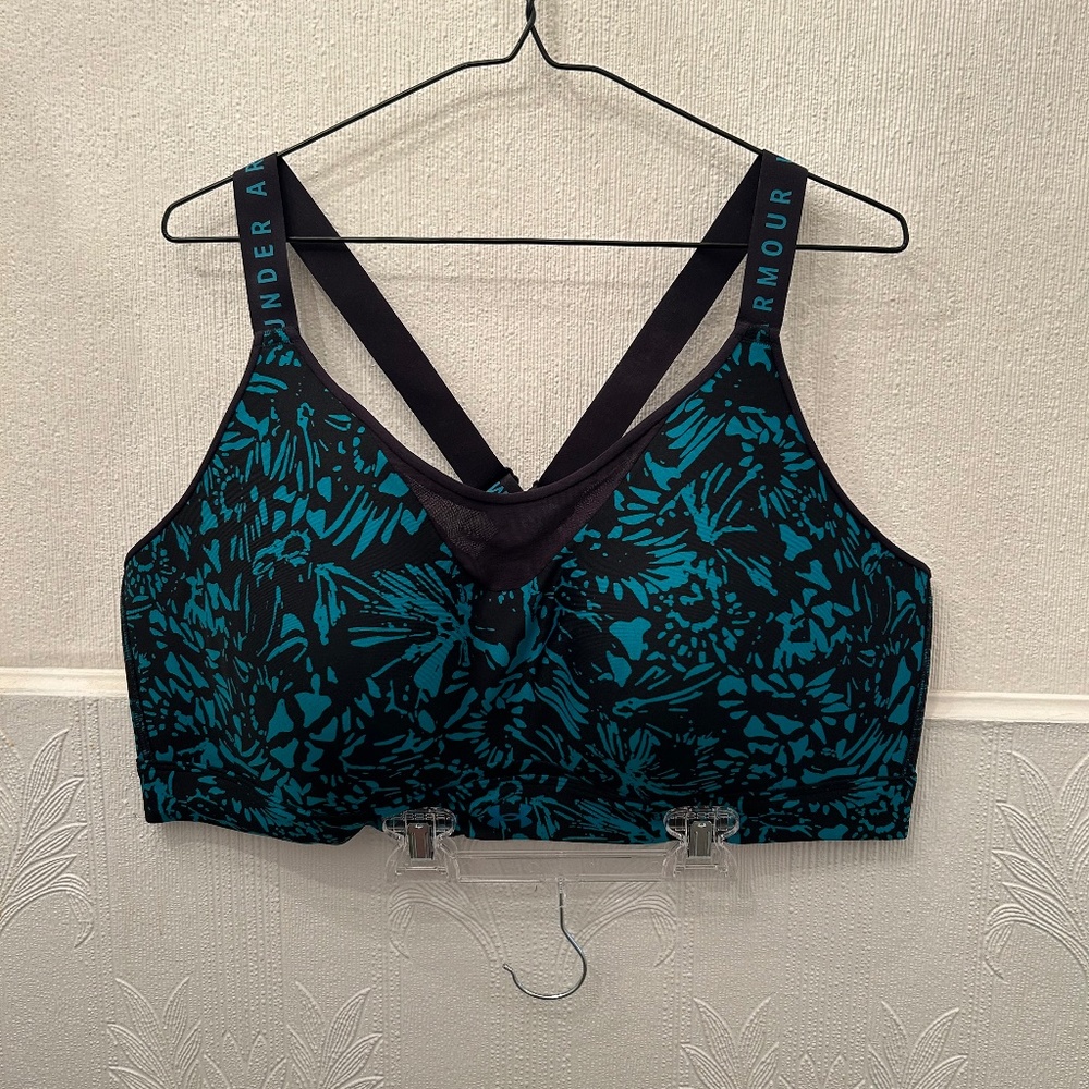Under Armour Teal Floral Performance Sports Bra